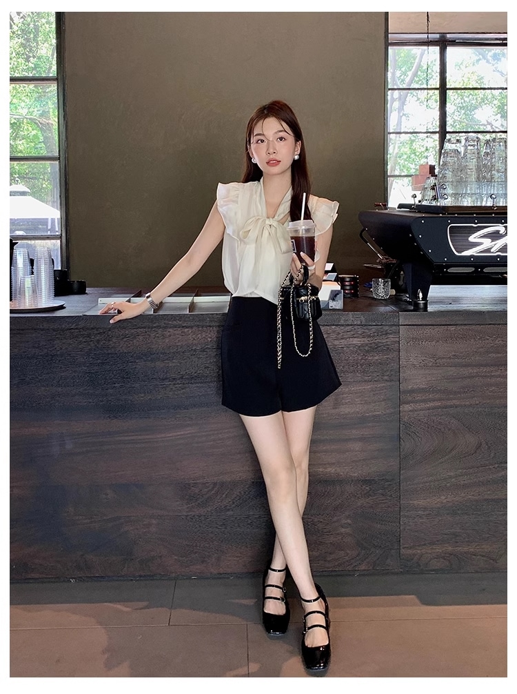 夏 フレンチ エレガント ソリッドカラー トップ シャツ フライング スリーブ シフォン シャツ トップス シャツ 袖なし ノースリーブ 襟なし かわいい シンプル カジュアル 大人 上品 おしゃれ 夏 フレンチ エレガント ソリッドカラー トップ シャツ フライング スリーブ シフォン シャツ トップス シャツ 袖なし ノースリーブ 襟なし かわいい シンプル カジュアル 大人 上品 おしゃれ