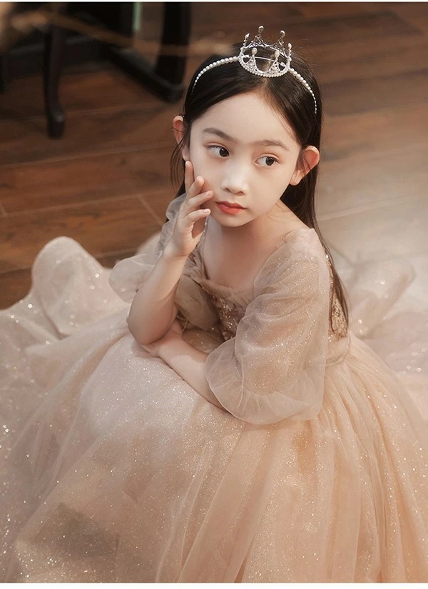 [新発売]ドレス 子供 ピアノ 発表会 ピアノ発表会 中学生 ワンピース 女の子 ロングドレス 結婚式 ジュニア ピアノ発表会ドレス コンクール 袖付き パーティードレス イブニングドレス ロング キ