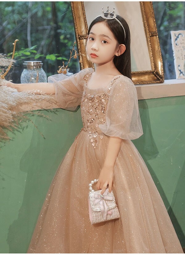 [新発売]ドレス 子供 ピアノ 発表会 ピアノ発表会 中学生 ワンピース 女の子 ロングドレス 結婚式 ジュニア ピアノ発表会ドレス コンクール 袖付き パーティードレス イブニングドレス ロング キ