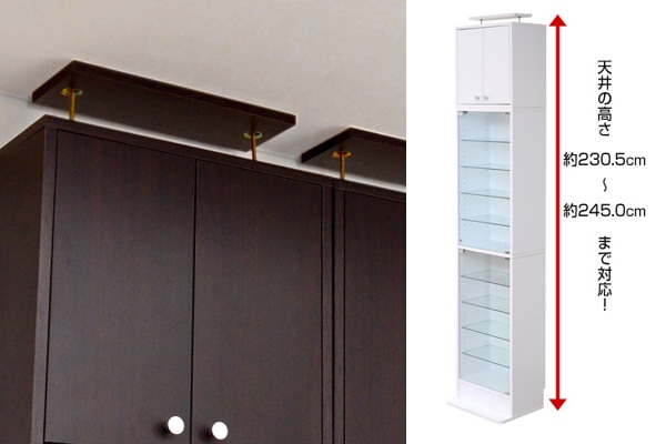 コレクションラック専用 上置き棚 幅48.5cm 深型 追加棚 突っ張り つっぱり式 収納 両開き扉 本棚 収納棚 収納ラック シェルフ 可動棚 整理 整理棚 ラック ブラウン 白 シンプル コレクションラック専用 上置き棚 幅48.5cm 深型 追加棚 突っ張り つっぱり式 収納 両開き扉 本棚 収納棚 収納ラック シェルフ 可動棚 整理 整理棚 ラック ブラウン 白 シンプル