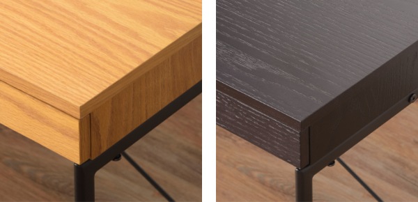 デスク パソコンデスク 幅100cm 引き出し付き アジャスター付き 天然木 スチール脚 デスク パソコンデスク 幅100cm 引き出し付き アジャスター付き 天然木 スチール脚