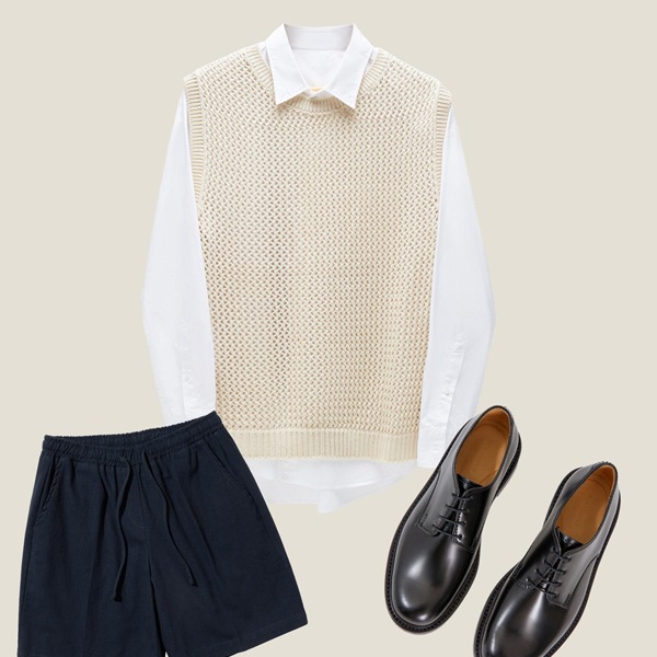 KNITTED] BTS V テテ 着用 Net Round Knitted Vest ニット