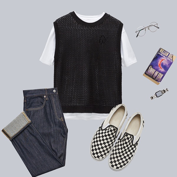 BTS V 着用★KNITTED NET ROUND VEST★関税送料込 BTS V 着用☆KNITTED NET ROUND VEST☆関税送料込 (KNITTED