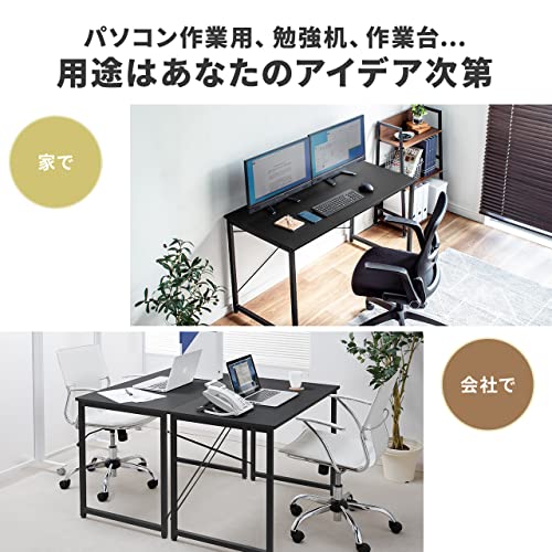 サンワダイレクト パソコンデスク 幅160奥行60cm モニターアーム対応 机 PCデスク 組立簡単 ブラック 100-DESKF006BK3