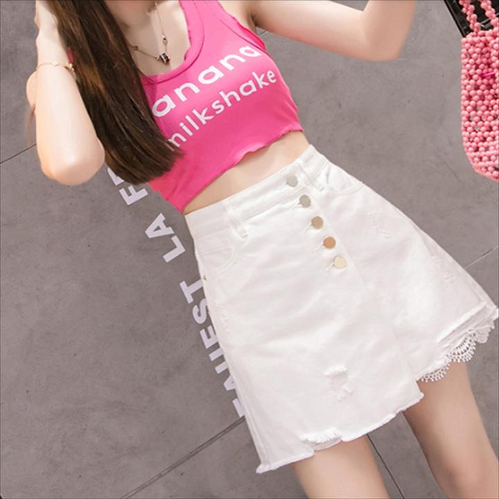裾レースが可愛いミニスカート 無地 Aライン フレア こなれ感 大人可愛い コンサバ系 夏 お出かけに