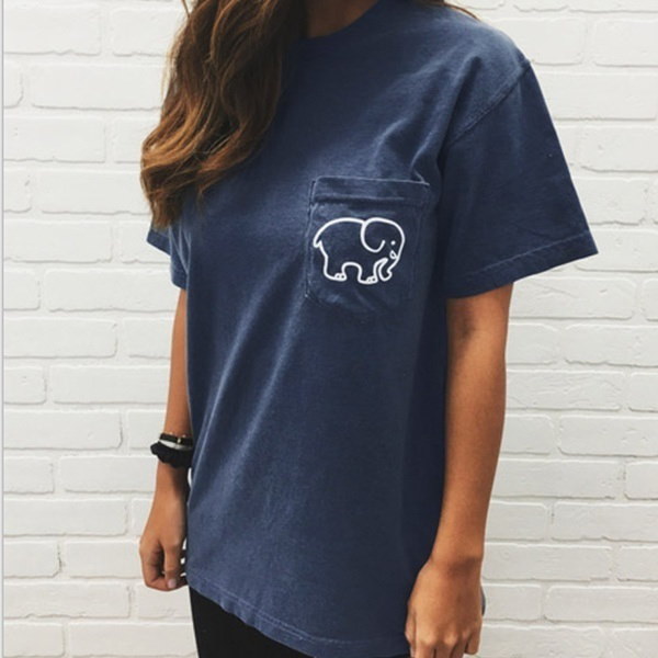 夏の女性ファッションセクシーなソリッドカラーエレファントポケット装飾半袖Tシャツカジュアルなブラウス 夏の女性ファッションセクシーなソリッドカラーエレファントポケット装飾半袖Tシャツカジュアルなブラウス