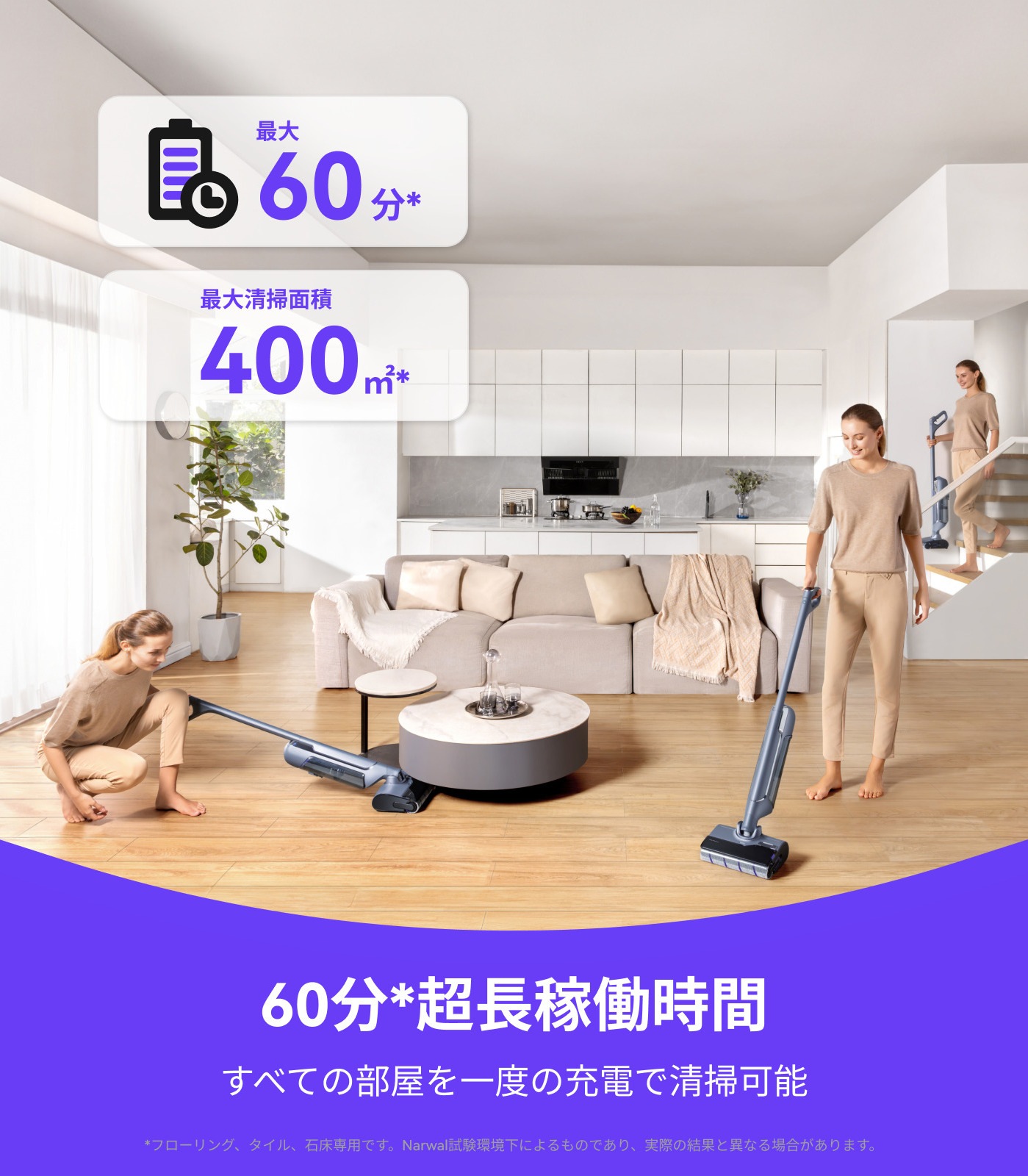 ナーワル S20 Pro コードレス水拭き掃除機 20,000Pa強力吸引 モップ自動洗浄機能付き 乾湿両用 家具の下も清掃可能 フローリングタイル石床専用 絡まりゼロブラシ搭載 ナーワル S20 Pro コードレス水拭き掃除機 20,000Pa強力吸引 モップ自動洗浄機能付き 乾湿両用 家具の下も清掃可能 フローリングタイル石床専用 絡まりゼロブラシ搭載