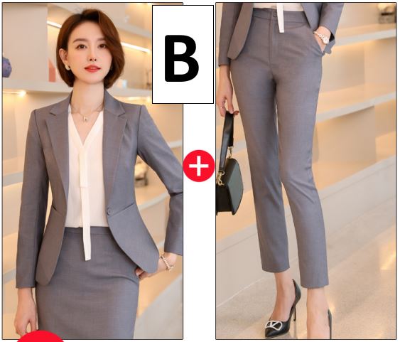 スーツスーツスーツ女性正装大学生腰を収める韓国版気質ol職業服グレーの小さなスーツ作業服 スーツスーツスーツ女性正装大学生腰を収める韓国版気質ol職業服グレーの小さなスーツ作業服