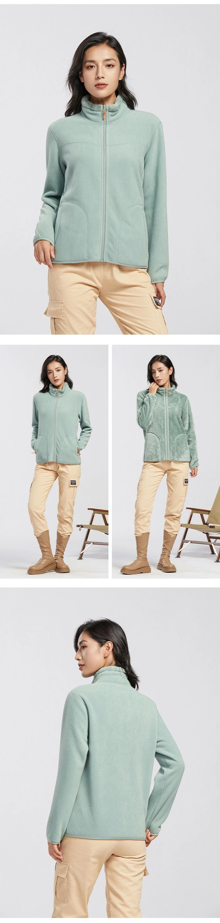 ボア ジャケット 長袖 ブルゾン ハイネック レディース ジップアップ パーカー フリース ジャンパー ショート丈 ボアブルゾン リバーシブル アウター 大きいサイズ トップス ユニセックス コート