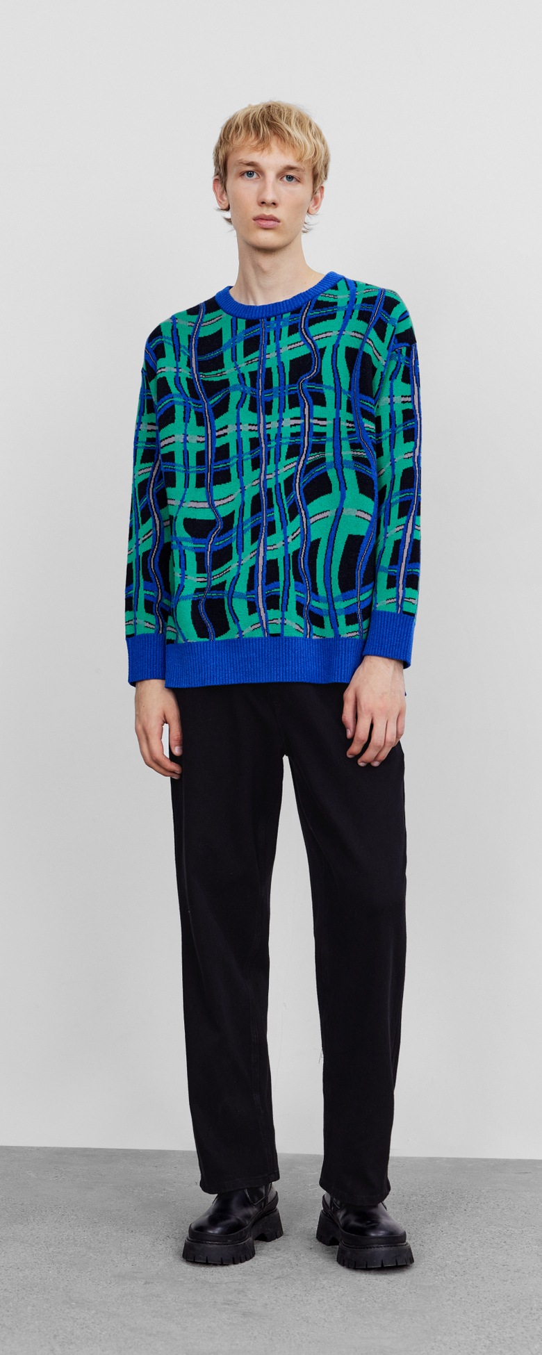 冬 紳士服 トレンド コントラストカラー ツイスト チェック プルオーバー ウォームセーター ブルー XS S M L トップス 袖あり 長袖 きれいめ シンプル おしゃれ お洒落 かっこいい ラフ 冬 紳士服 トレンド コントラストカラー ツイスト チェック プルオーバー ウォームセーター ブルー XS S M L トップス 袖あり 長袖 きれいめ シンプル おしゃれ お洒落 かっこいい ラフ