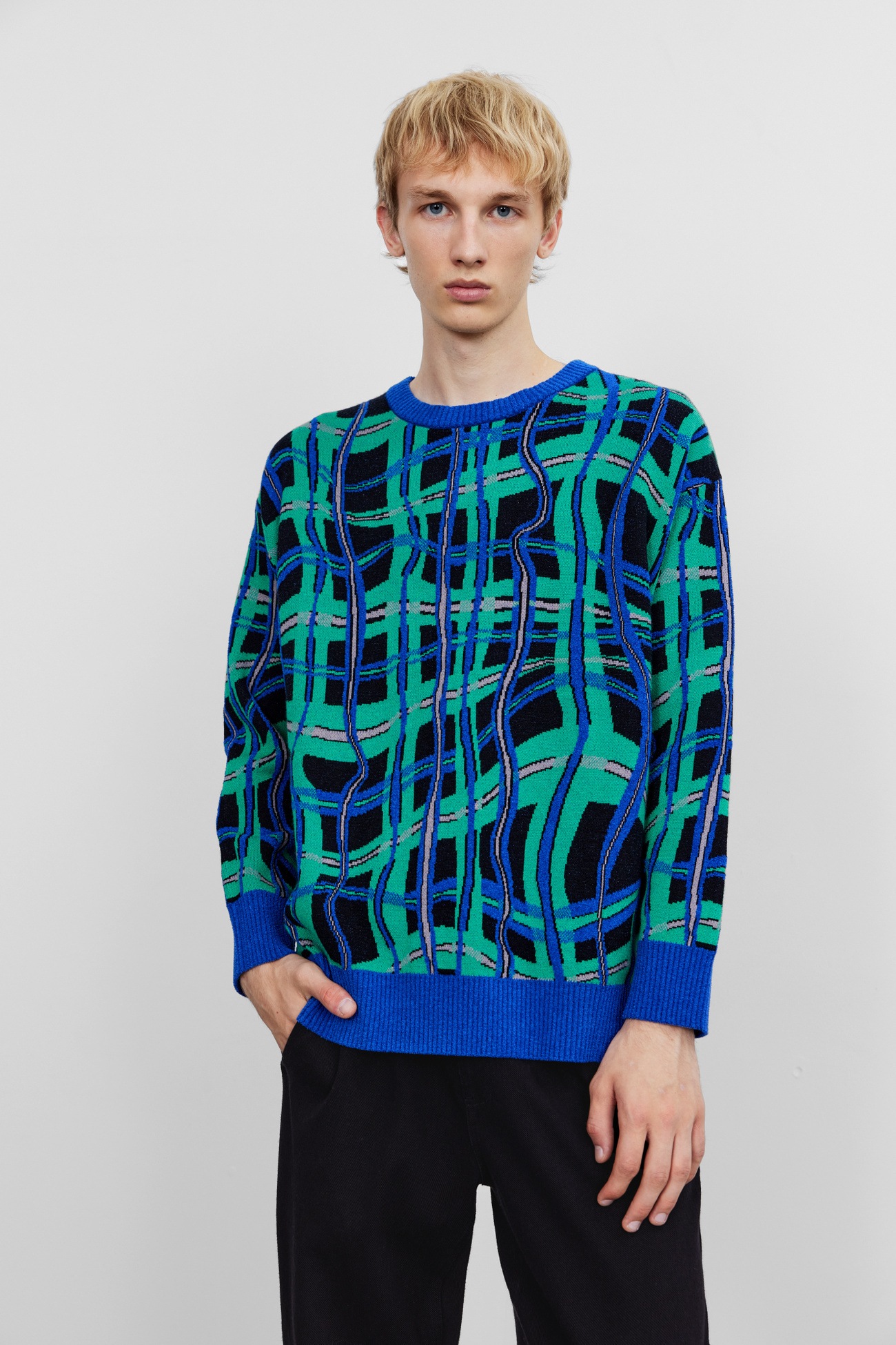 冬 紳士服 トレンド コントラストカラー ツイスト チェック プルオーバー ウォームセーター ブルー XS S M L トップス 袖あり 長袖 きれいめ シンプル おしゃれ お洒落 かっこいい ラフ 冬 紳士服 トレンド コントラストカラー ツイスト チェック プルオーバー ウォームセーター ブルー XS S M L トップス 袖あり 長袖 きれいめ シンプル おしゃれ お洒落 かっこいい ラフ