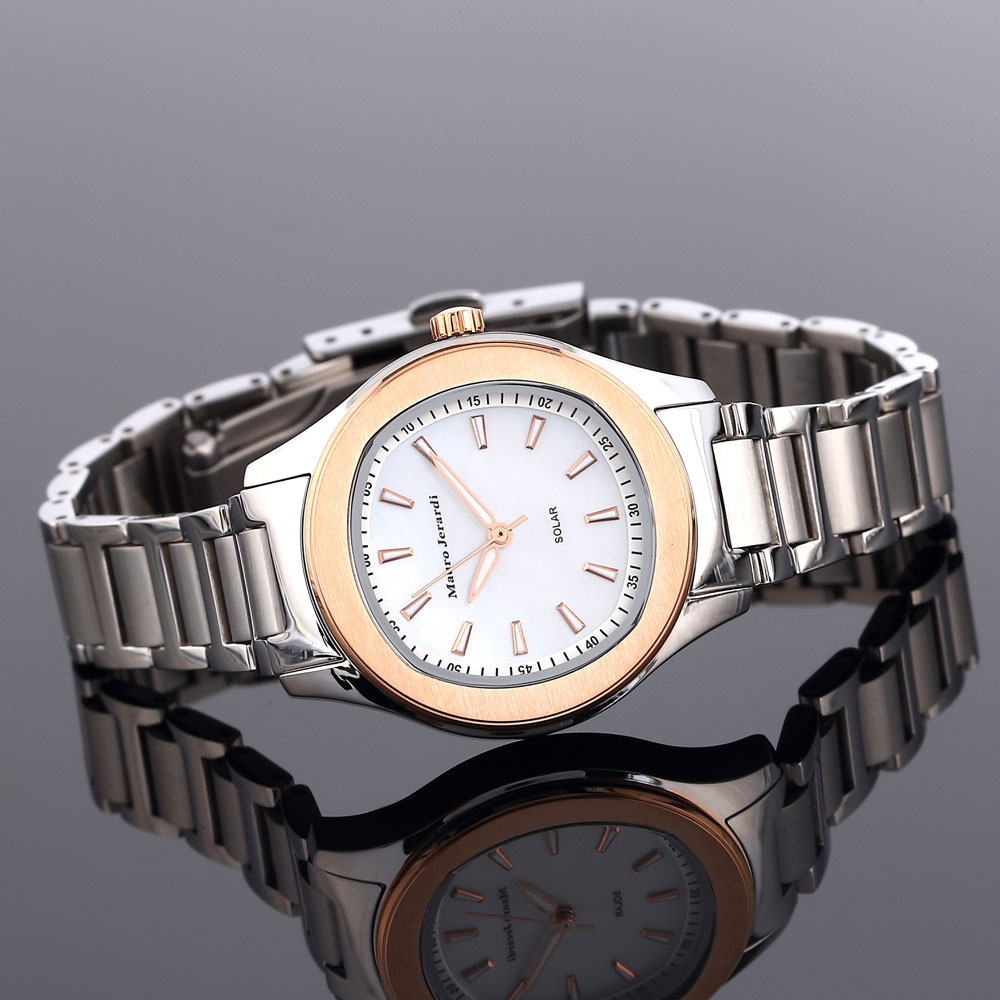 マウロジェラルディ 腕時計 レディース ウォッチ Mauro Jerardi ソーラー ホワイト文字