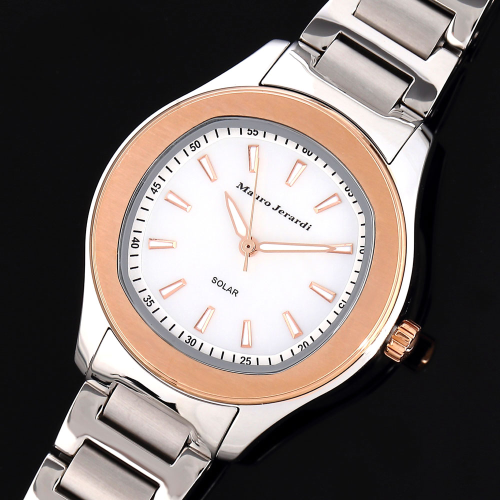 マウロジェラルディ 腕時計 レディース ウォッチ Mauro Jerardi ソーラー ホワイト文字
