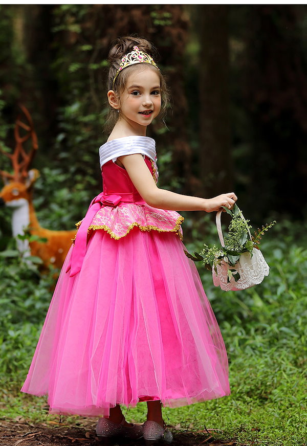 Qoo10] オーロラ姫 ドレス ロング ピンク 女の