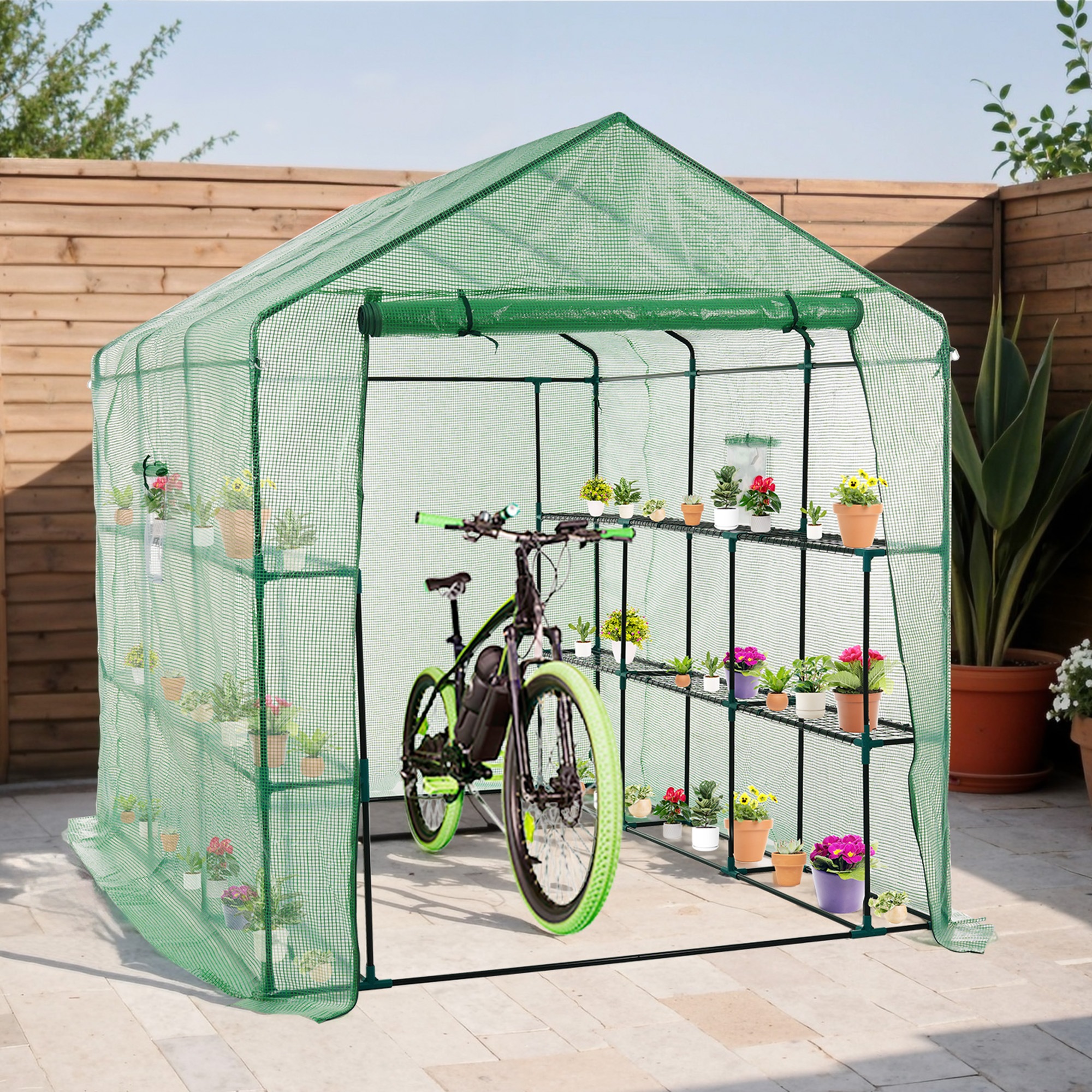 【本日限り激安SALE】【国内即発送】ビニール温室 大型 カバー付き W244cm×D183cm×H213cm 温室 左右2段 ベランダ 家庭用 ビニールハウス 家庭菜園 ガーデンハウス フラワーハウ 【本日限り激安SALE】【国内即発送】ビニール温室 大型 カバー付き W244cm×D183cm×H213cm 温室 左右2段 ベランダ 家庭用 ビニールハウス 家庭菜園 ガーデンハウス フラワーハウ