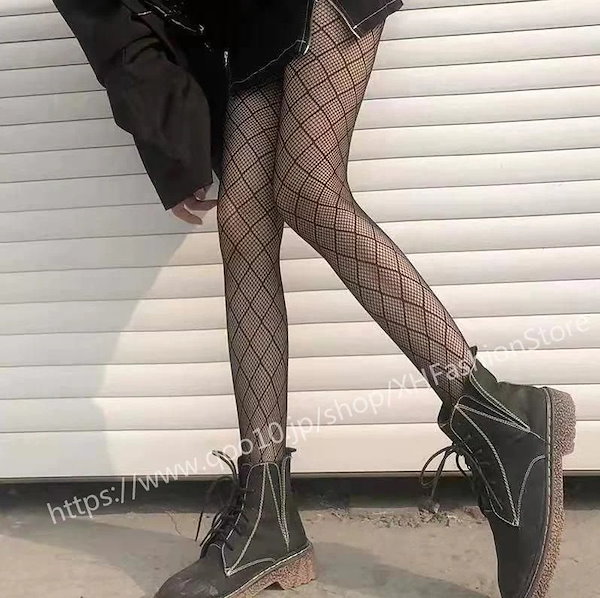 黒タイツ・黒パンスト Qoo10] 網タイツ黒ストッキング女性秋冬セクシー黒