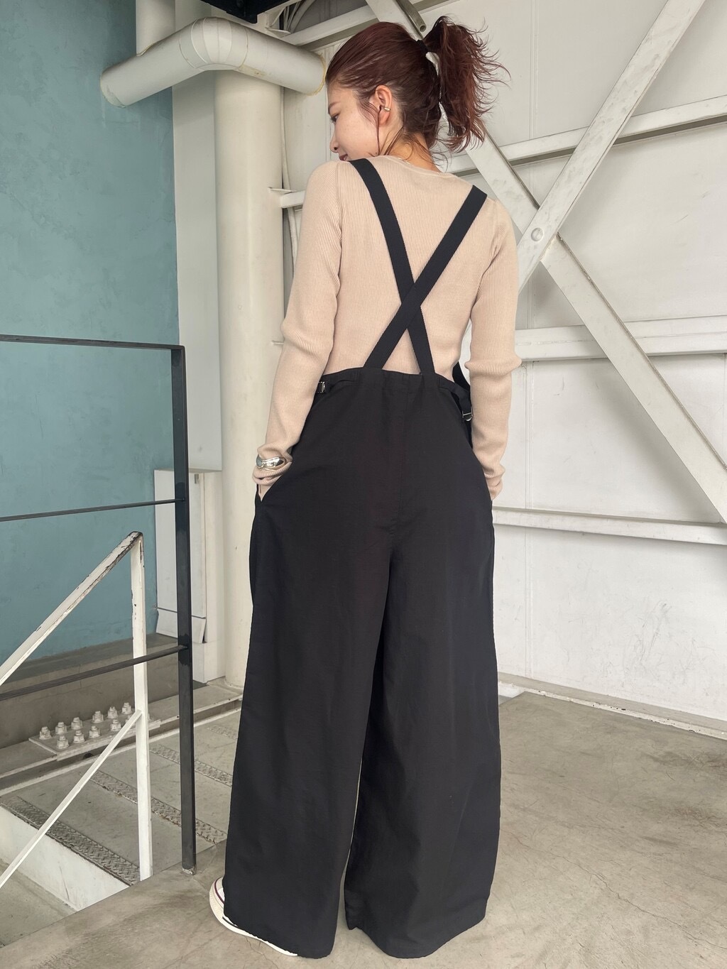 Spick and Span ブラック オールインワン サイズ38 サロペット Spick & Span（スピックアンドスパン）の「ベアオールインワン（つなぎ