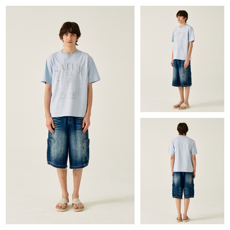 Tシャツ・カットソー SATUR Tarot Graphic Short Sleeve T-Shirt Classic Navy SATUR】 TAROT GRAPHIC T-SHIRT : LIGHT BLUE Tシャツ