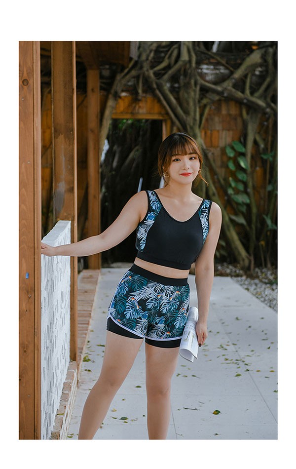 【1-2営業日発送】タンキニ 水着 レディース ラッシュガード 長袖 フード 大きいサイズ スポーツブラ インナーパンツ ハイウエスト ボーイレッグ ワイヤーなし パッド付 ゼブラ柄 体型カバー セパ