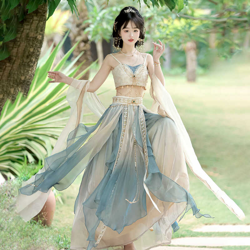 【フルセット】女性夏超仙蛍漫星洲西域胸服半分スカートベール 【フルセット】女性夏超仙蛍漫星洲西域胸服半分スカートベール