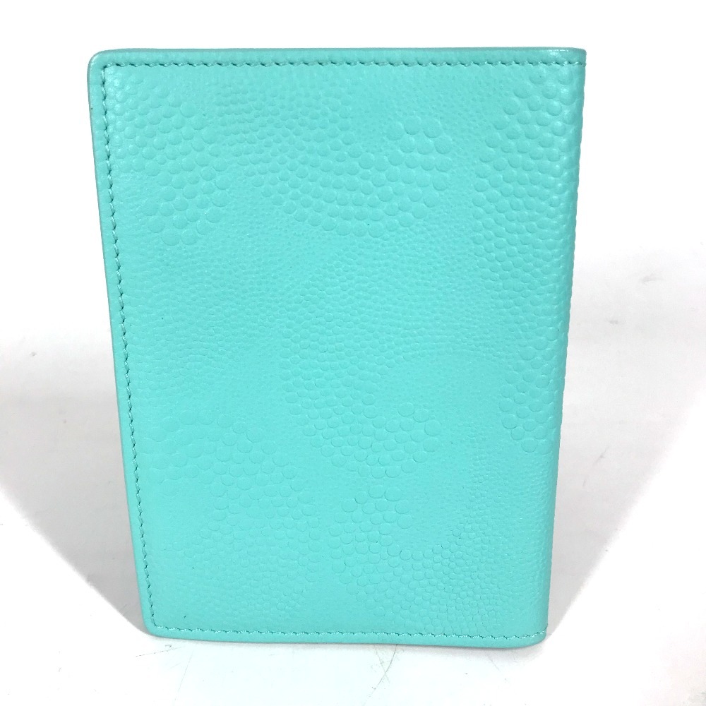 パスポートケース ロゴ パスポートカバー レザー ブルー