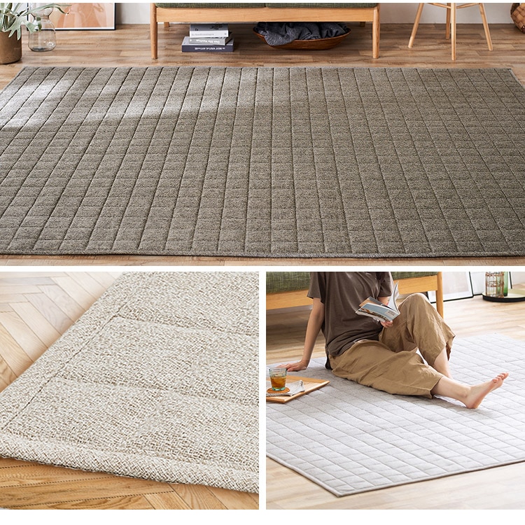 【公式】 ラグ 洗える ラグマット 夏用 北欧 2畳 節電 冬 省エネ おしゃれ カーペット 消臭 ホットカーペット 通気性 麻混ラグ すべり止め ORG-A1818 メガ割
