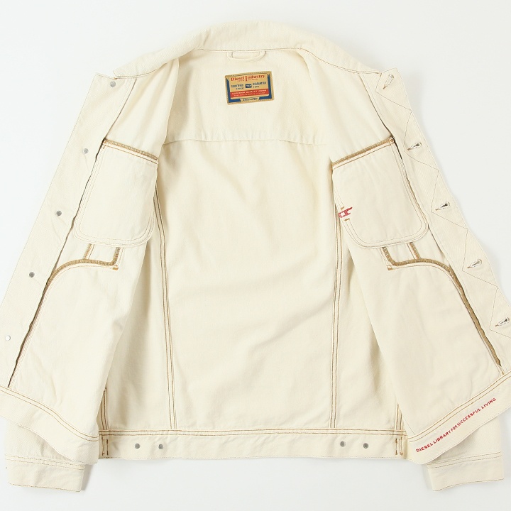 ホワイトデニムジャケット メンズ D-RILEY ワンポイントロゴ刺繍 die-m-o-f8-45v ホワイトデニムジャケット メンズ D-RILEY ワンポイントロゴ刺繍 die-m-o-f8-45v