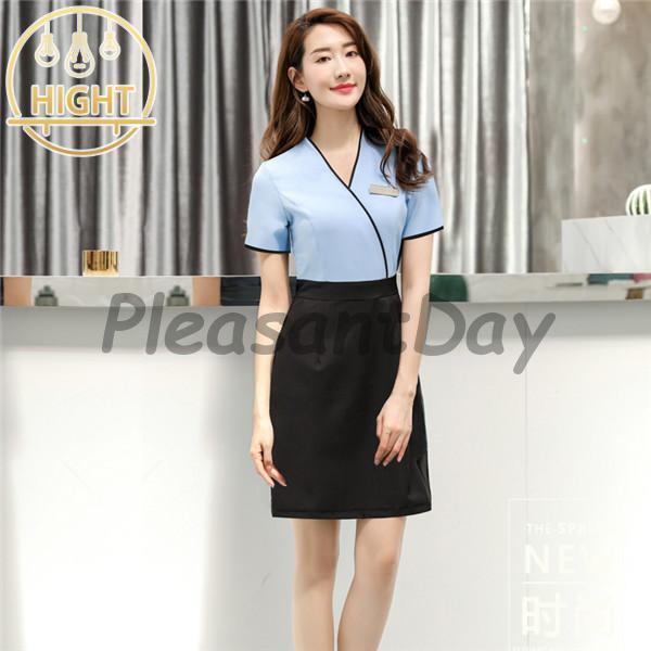 ユニフォーム エステ 制服 サロン 通勤 レディース ワンピース 女性 スパ SPA 受付 高級感 おしゃれ 半袖 可愛い 接客 ネイル 美容 歯科