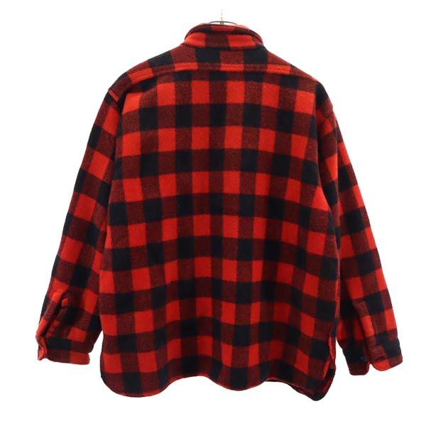 ウィンターキング 50s ヴィンテージ 三角マチ ウール チェック柄 長袖 シャツ レッド×黒 WINTER KING メンズ