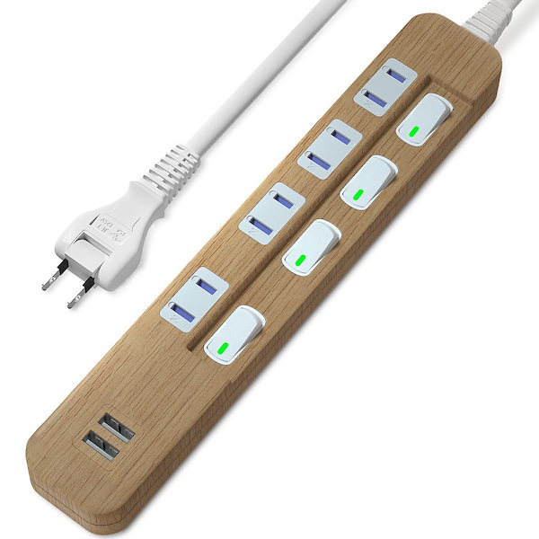 電源タップスイッチ付き延長コード5m&2m usbコンセント12個AC3個USB