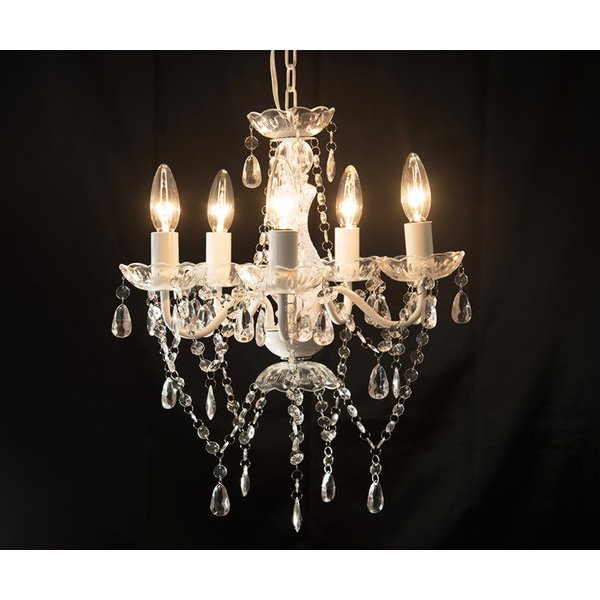 シャンデリア 5灯 小型 ミニ アクリル製 白熱灯付き LED対応 おしゃれ ペンダントライト 天井照明器具 シャンデリア 5灯 小型 ミニ アクリル製 白熱灯付き LED対応 おしゃれ ペンダントライト 天井照明器具