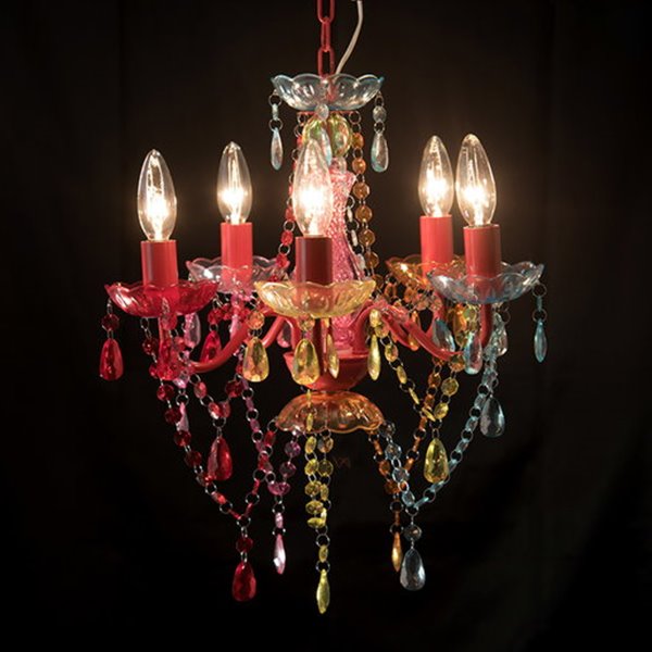 シャンデリア 5灯 小型 ミニ アクリル製 白熱灯付き LED対応 おしゃれ ペンダントライト 天井照明器具 シャンデリア 5灯 小型 ミニ アクリル製 白熱灯付き LED対応 おしゃれ ペンダントライト 天井照明器具