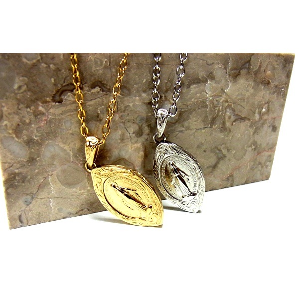 ペアネックレス ペアハワイアンジュエリー マリア スクロール 金属アレルギー対応 サージカル