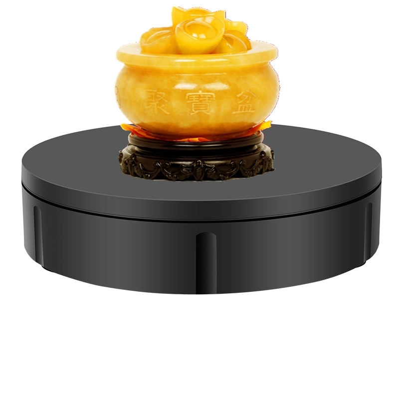 回転式ディスプレイスタンドリモコンD22cm50KG-ロード可能な電気360度回転写真ジュエリーターンテーブルスタンドブラックYS220B