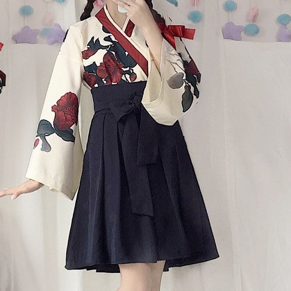 ハロウィン ハロインナイト ゴスロリ 着物 スーツ 袴 フラワー 花柄 プリント柄 ネイビー レッド ハロウィン ハロインナイト ゴスロリ 着物 スーツ 袴 フラワー 花柄 プリント柄 ネイビー レッド