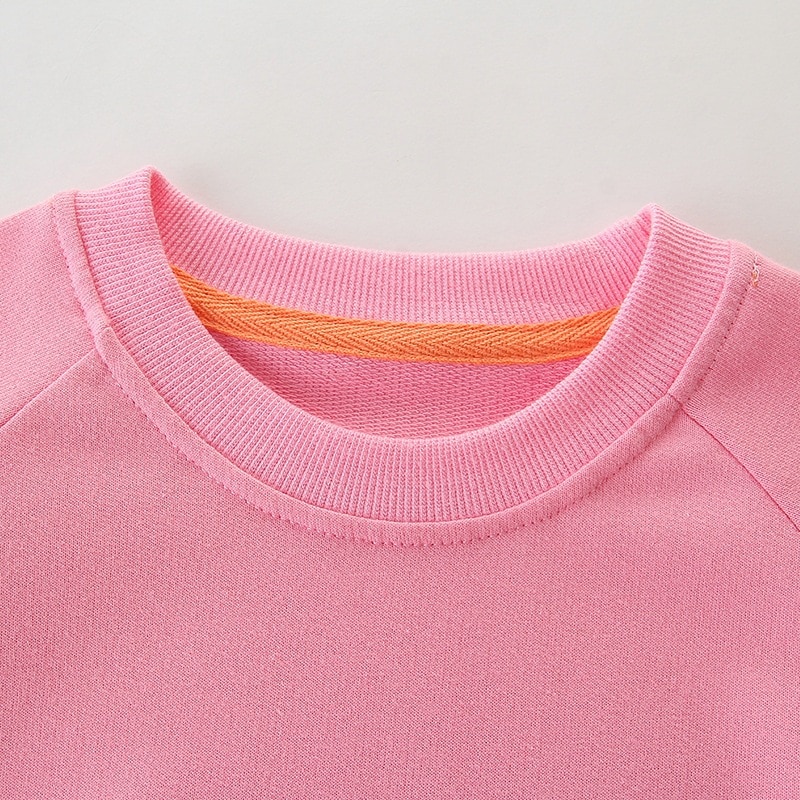 ヨーロッパとアメリカスタイルの秋の子供用トレーナー漫画刺繍女の子長袖かわいいプルオーバートレーナー小中型子供向け