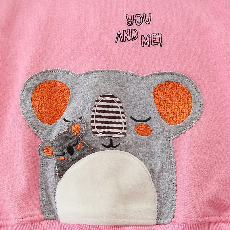 ヨーロッパとアメリカスタイルの秋の子供用トレーナー漫画刺繍女の子長袖かわいいプルオーバートレーナー小中型子供向け