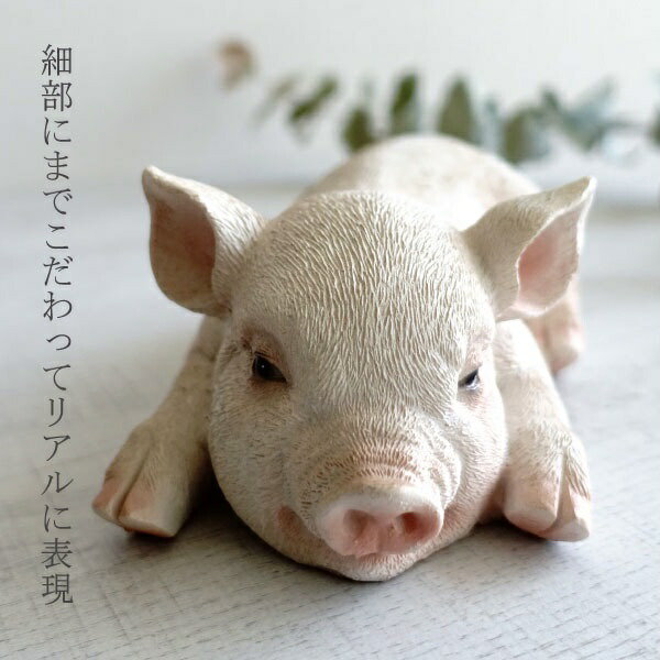 Qoo10] 寝そべり 豚 ブタ かわいい 置物 おし