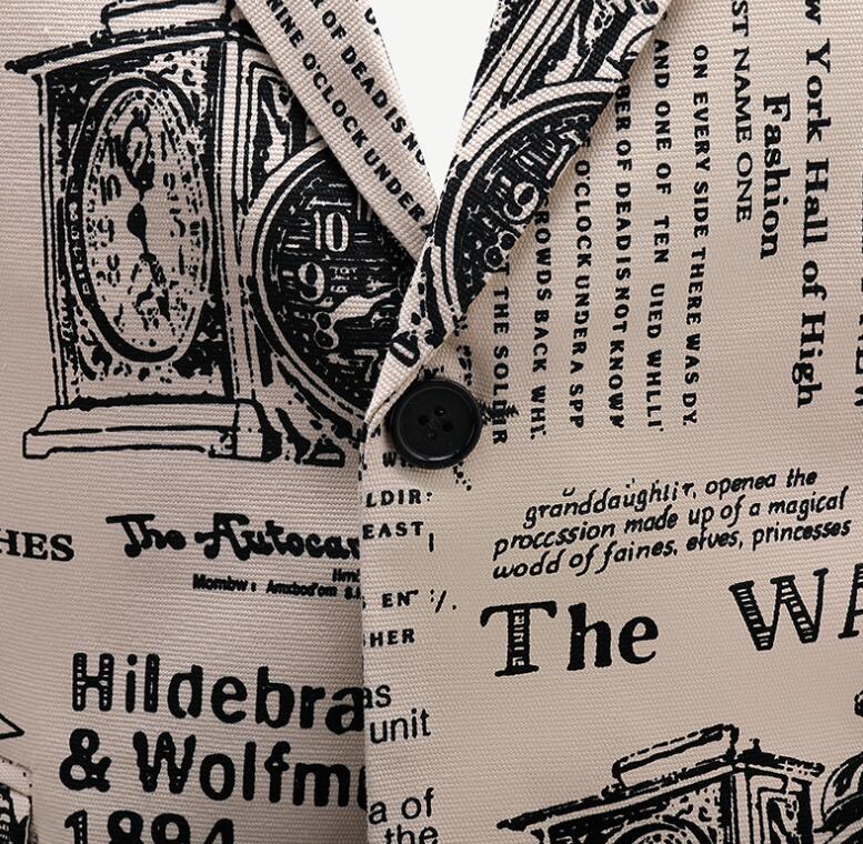 【急速出荷!】メンズ ステージ衣装 スーツジャケット 花柄 総柄 一個釦 スーツ タキシード 紳士服 孔雀ジャカード おしゃれ アメカジ 個性 新聞プリント 舞台 スーツ 結婚式 パーティー 忘 DJ