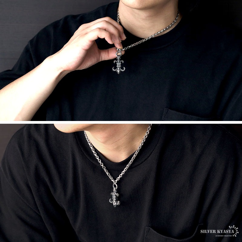 ステンレス 唐草フレア＆梵字チェーン [n581]