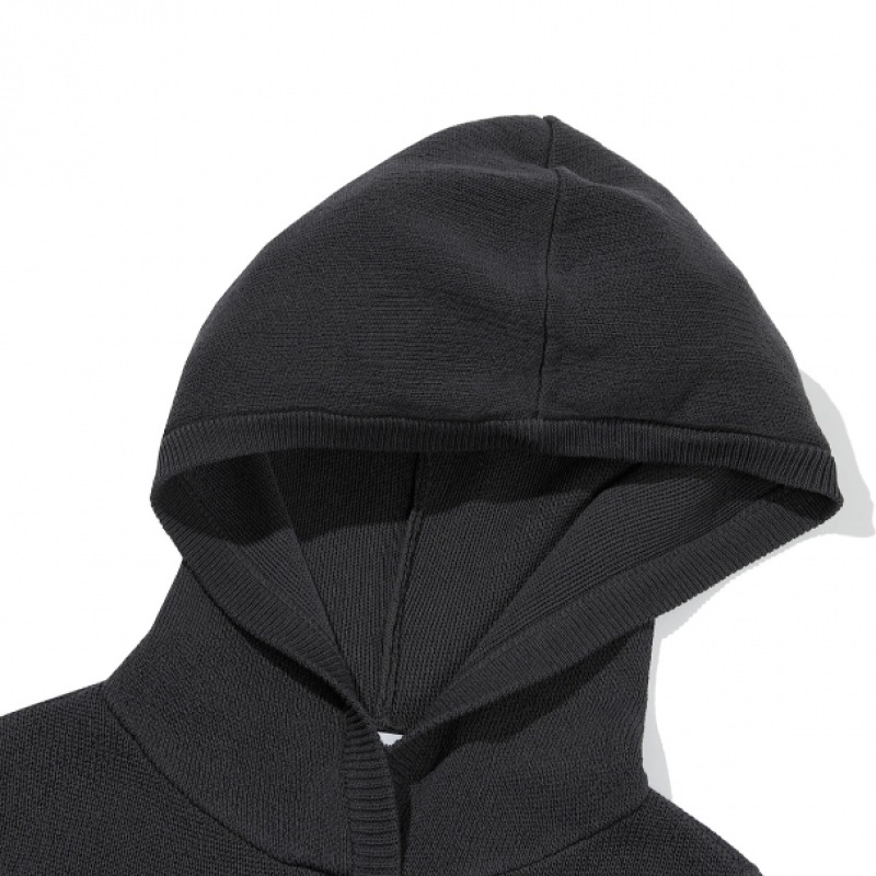 CODEGRAPHY (ウィメンズ) WAVE ロゴ シンボル ニット フーディ ベスト_チャコール CODEGRAPHY (ウィメンズ) WAVE ロゴ シンボル ニット フーディ ベスト_チャコール