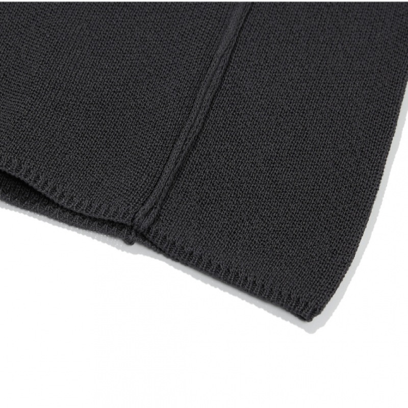 CODEGRAPHY (ウィメンズ) WAVE ロゴ シンボル ニット フーディ ベスト_チャコール CODEGRAPHY (ウィメンズ) WAVE ロゴ シンボル ニット フーディ ベスト_チャコール