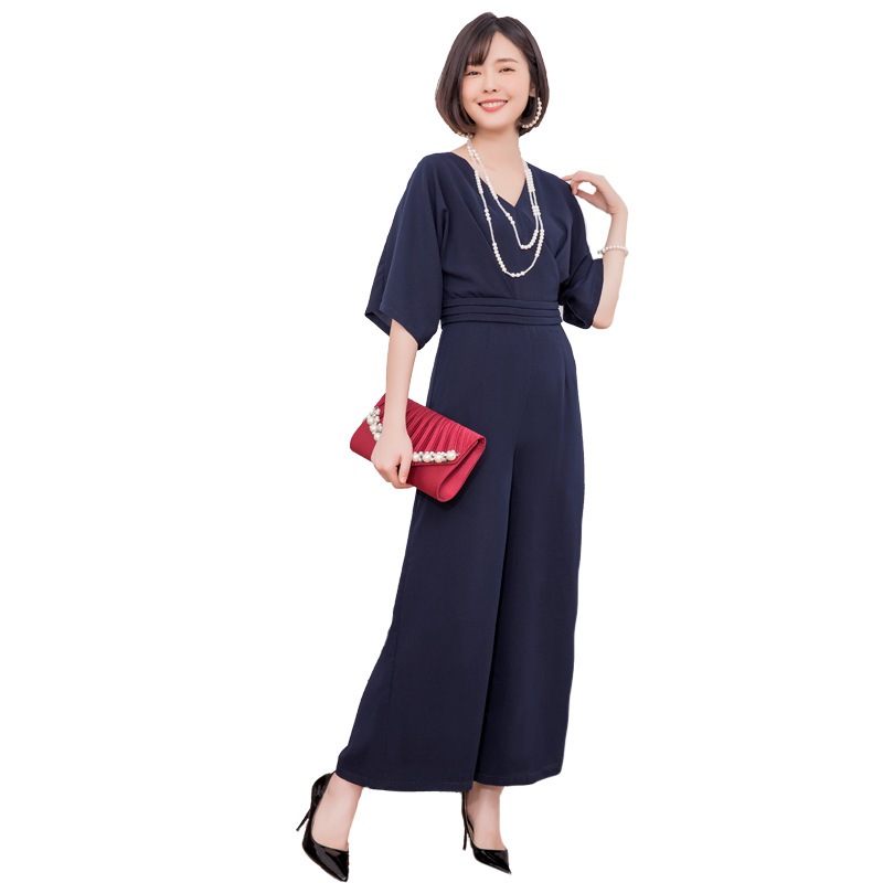 新しい日本の女性服エレガントなソリッドカラーvネックスリムフィットスリムジャンプスーツ88331 新しい日本の女性服エレガントなソリッドカラーvネックスリムフィットスリムジャンプスーツ88331