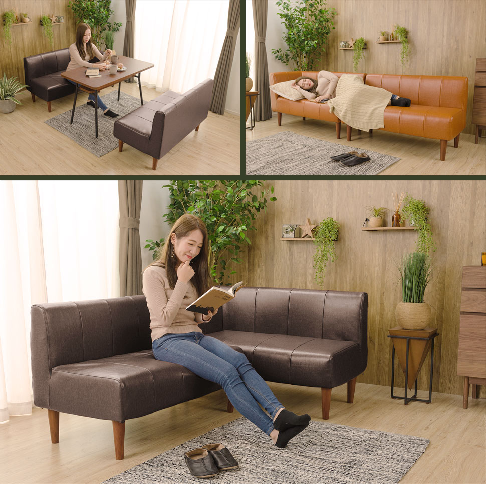 ソファー　2人掛け　ポケットコイル入り ダイニングソファ　肘なし　 コーナーソファ 2点セット 脚付き ヴィンテージ 日本製　高級感