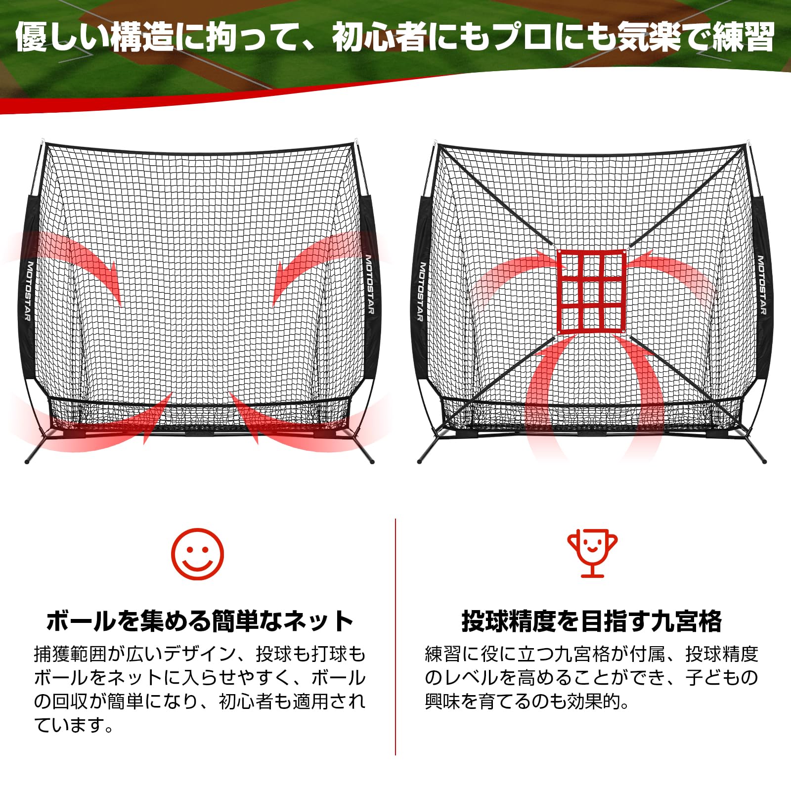 野球ネット 練習用 バッティングネット 改良 反射ストラップ付き ピッチングネット スチール製 野球器具 硬式/軟式対応 打撃 投球 防球ネット ソフトボール練習ネット トレーニング 組み立て簡単 折 野球ネット 練習用 バッティングネット 改良 反射ストラップ付き ピッチングネット スチール製 野球器具 硬式/軟式対応 打撃 投球 防球ネット ソフトボール練習ネット トレーニング 組み立て簡単 折