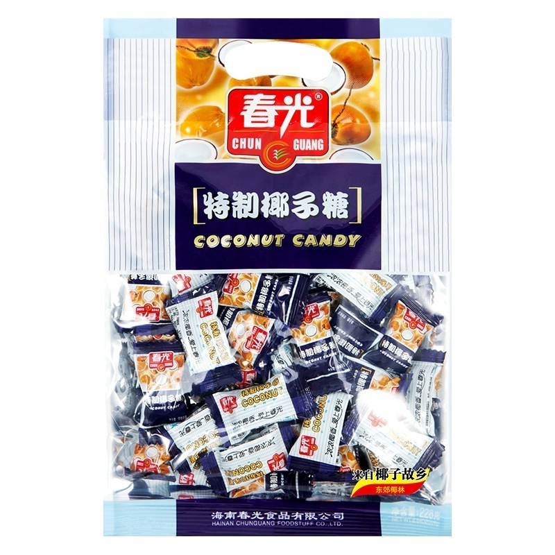 Chunguang Hainan Special Product Special Coconut Sugar 1g*50袋のココナッツアロマリッチキャンディースナックとスナック Chunguang Hainan Special Product Special Coconut Sugar 1g*50袋のココナッツアロマリッチキャンディースナックとスナック