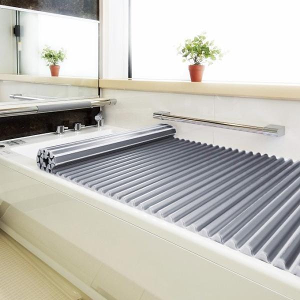 風呂ふた 波型 間口 120.9cm 124.3cm 127.5cm 奥行 86-89cm 風呂蓋 風呂フタ お風呂 ふた 蓋 フタ 浴槽 ロール 日本製 抗菌 撥水 省スペース 銀イオン 防臭
