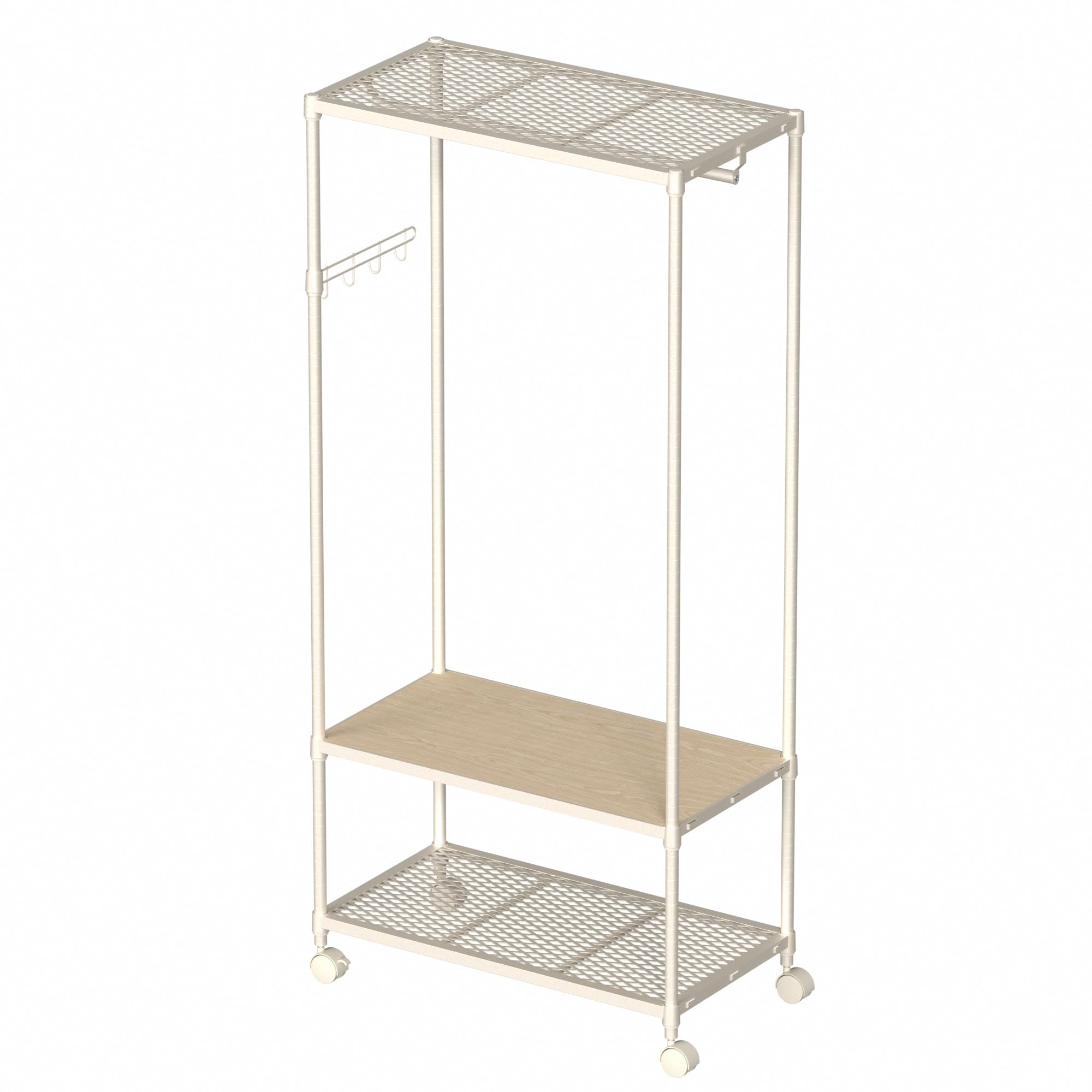 IZEUK ハンガーラック キャスター付き3段 パイプ付き ハンガー 多機能収納 服 棚 工具付属 突っ張りポールハンガー ダブル 高耐荷重 耐久性 頑丈 ワイヤー衣類ラック メタルラック 金属製自立 IZEUK ハンガーラック キャスター付き3段 パイプ付き ハンガー 多機能収納 服 棚 工具付属 突っ張りポールハンガー ダブル 高耐荷重 耐久性 頑丈 ワイヤー衣類ラック メタルラック 金属製自立