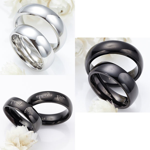 ユニセックスリング 指輪 男女兼用 レディース メンズ サージカルステンレス 太め艶感リング シンプル 丸みライン クリスマス プレゼント 誕生日 傷がつきにくく変色しにくい