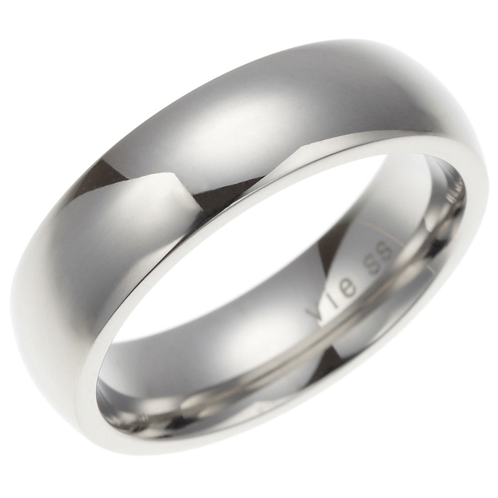 ユニセックスリング 指輪 男女兼用 レディース メンズ サージカルステンレス 太め艶感リング シンプル 丸みライン クリスマス プレゼント 誕生日 傷がつきにくく変色しにくい